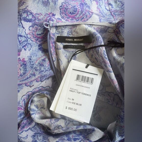 Isabel Marant Torence Paisley Silk Cut-Out Top size 38/ us size 6 - Picture 16 of 16